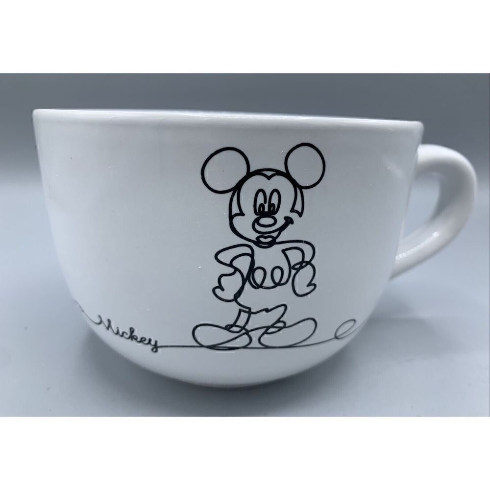 DISNEY Mickey Mouse Linear White Soup Bowl Mug